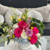 Beautiful Mix of Hot Pink Roses, Lavender Roses, Ranunculus, Lilies, Dendrobium Orchids