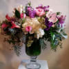 Lovely, tall and elegant arrangement in feminine colors.