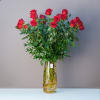 A classic and elevated design of twenty-four long-stem red roses that is