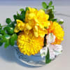 The hunter&#039;s stars brought to Earth in this bright yellow teacup arrangement.