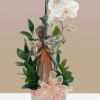 Send your healing thoughts with this orchid with ruscus adorned with a