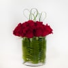 1 dozen roses in modern vase