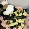 50 roses with cow and accessories 