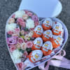 Romance and joy in one box! One half features a delicate floral