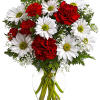 Share your heart&#039;s true feelings with this delightful red and white arrangement.