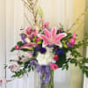 The striking contrast of the colors in this bouquet are sure to
