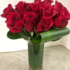 2  Dozen Long Stem  Red Roses , Fancy Greens 