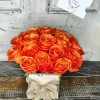 Introducing the enchanting &#039;Orange Blossom&#039; design &ndash; bright orange roses elegantly arranged