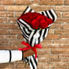 Classic Red Roses with a Rose Soiree touch of opulent black and