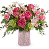 Delight Mom with Teleflora&#039;s Sparkling Joy Bouquet, delivered in a pink glass