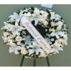 A beautiful and elegant European-style wreath with white flowers on an easel.

**Price
