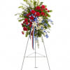 Sparkling like an Independence Day fireworks display, a striking red, white and