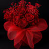 The Crimson Desire arrangement is a breathtaking masterpiece of deep red roses