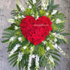Heart rose standing spray.