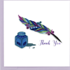 This thank you card features a quilled design that is reminiscent of