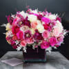 Floral Couture &ndash; Luxe Pink &amp; Magenta Rose Arrangement in Glossy Black