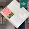 24 Pink  fresh Roses in a box