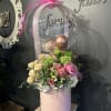 Beautiful mixed flower arrangement in a modern box. 

This arrangement is approximately