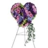 Solid heart wreath with hydrangeas, roses, daisies, carnations and a variety of