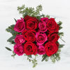 Arrangement Details: Standard size shown 
Includes a dozen roses in hot pink