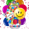 The Congratulations helium balloon bouquet is a cheerful and uplifting arrangement of
