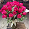 51 HOT PINK PREMIUM Roses in Heavy Duty Vase