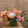 Tropical pink kissed arrangement.