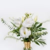 A classic yet modern set of glass bud vases with a brass