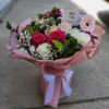 Designer&#039;s Choice Wrap Bouquet in vibrant colors in season florals. Ready to