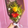 A Rose, Alstroemeria and a Snapdragons with accents of Solidado. ***Paper and