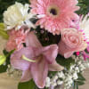 Fresh pink flowers  carnations, roses gerber daisy&rsquo;s 