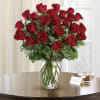 Two dozen gorgeous red roses are the perfect romantic gift to send