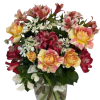 Remember that special Birthday with this Gorgeous arrangement of Roses, Alstroemeria, Orlaya