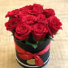 Enjoy a dozen premium red roses in an elegant hatbox.
Available for pickup