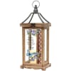 This lantern is made from quality wood and a pewter finish top.