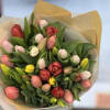 This beautiful loose bouquet of tulips is a perfect blend of spring