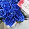  A stunning arrangement of 24 blue roses, perfect for those seeking