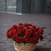 A basket of red roses is a mesmerizing and romantic arrangement that