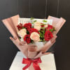 A beautiful Korean bouquet with pink and red roses of the best