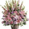   Basket  with  Pinks  and  purples