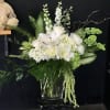 All white and green with tropical greens