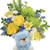 Welcome the new bundle of love with this sunny yellow rose bouquet