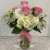 Elegant vase of all hydrangeas, roses and angel gypsophilia, lush &amp; elegant.