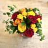 This beautiful vase of roses &amp; mini garden roses is just what
