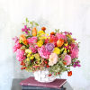 An unique handcraft texture ceramic vase arrangement with Brilliant color palette create