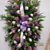 Our Traditional Casket Spray, arranged using a variety of pastel colors.
Please call