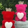 Beautiful bear pink or red, white heart, ideal to add to your