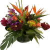 Tropical all around in reusable glass container. All things tropical. This is