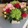 Classic and Beautiful, this brilliant arrangement whispers luxury. pinks, greens and creams