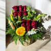 floral basket, ideal for spaces such as offices or receptions, also as